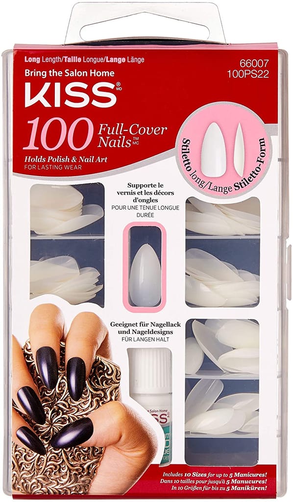 100 Full Cover Nails - Long Stiletto