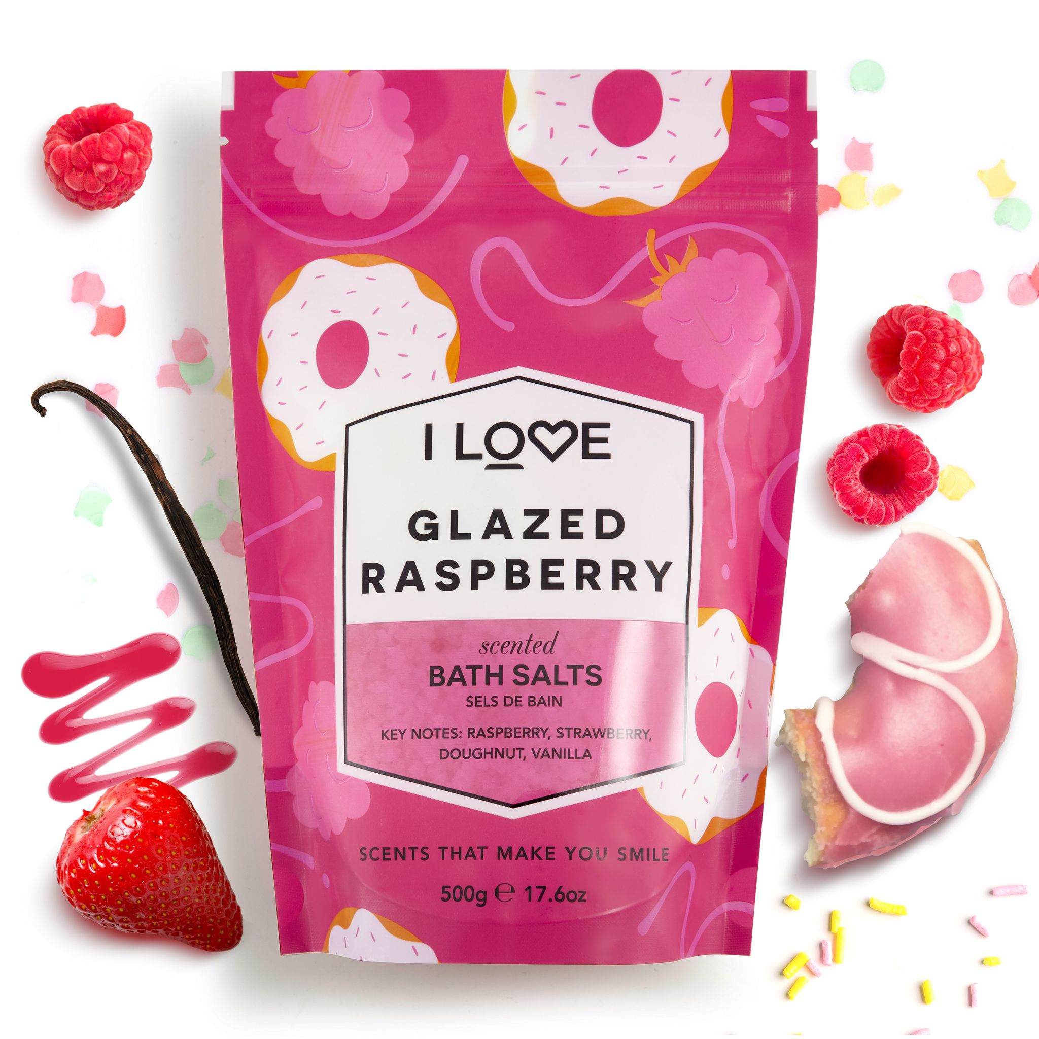 I LOVE Bath Salts Glazed Raspberry 500g