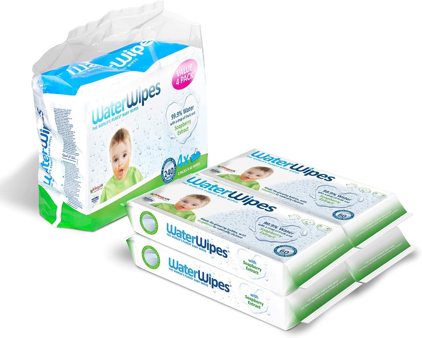 Waterwipes Soapberry Toddler Wipes 4X60 Wipes