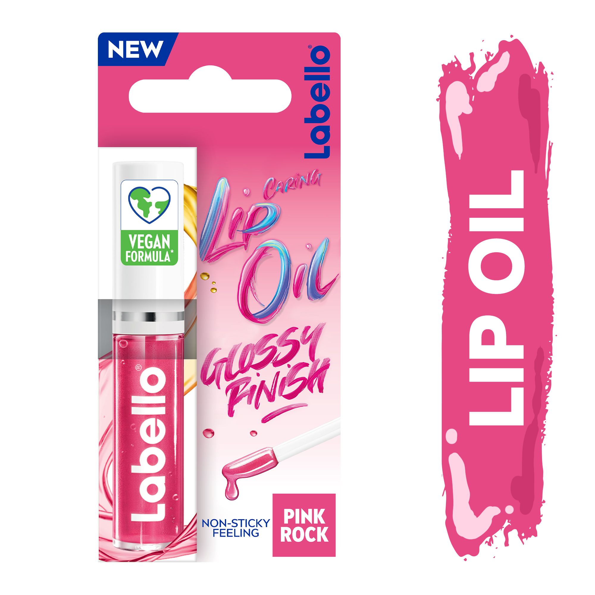 LABELLO Lip Oil, Moisturising Lip Care, Pink Rock, 5.5 ml
