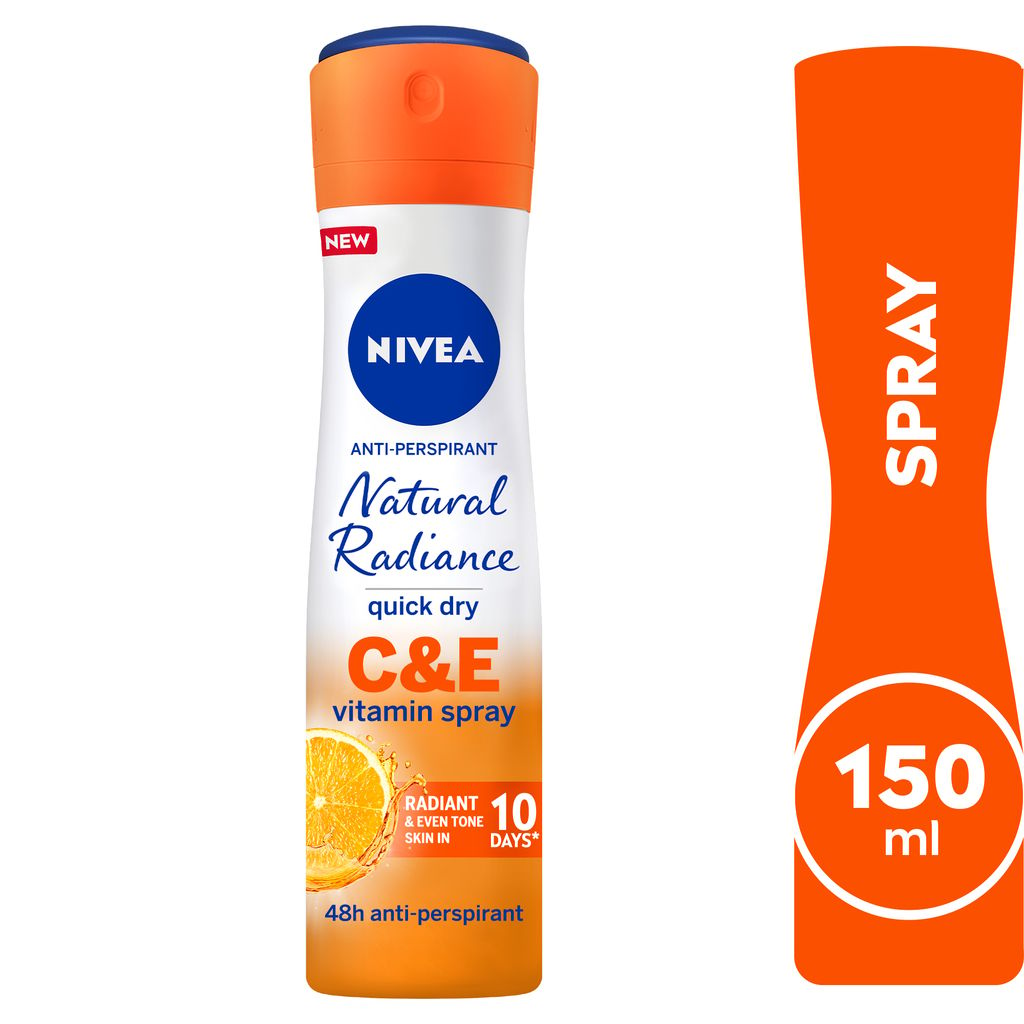 Nivea, Deodorant, Spray, Natural Radince C & E Vitamin - 150 Ml