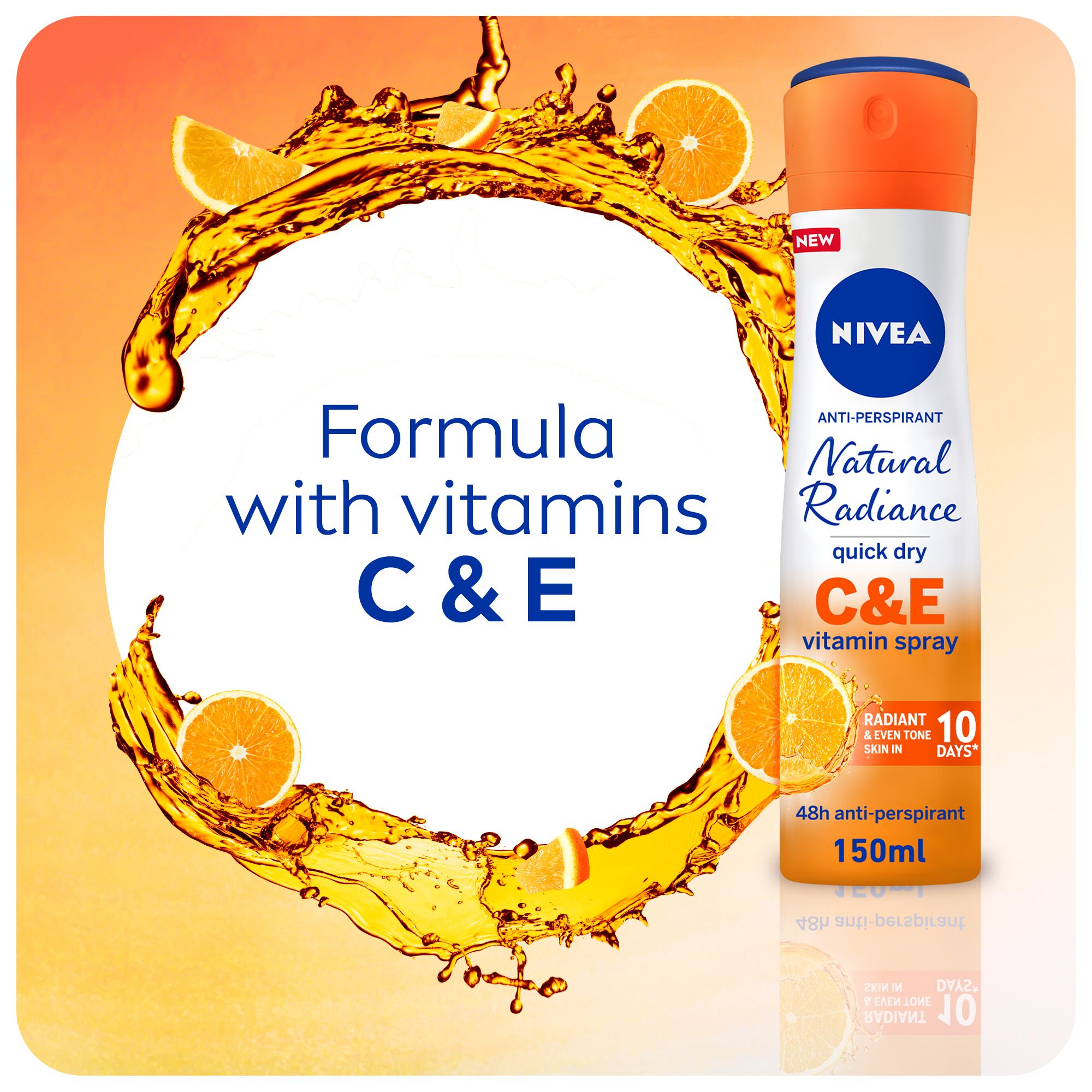 Nivea, Deodorant, Spray, Natural Radince C & E Vitamin - 150 Ml