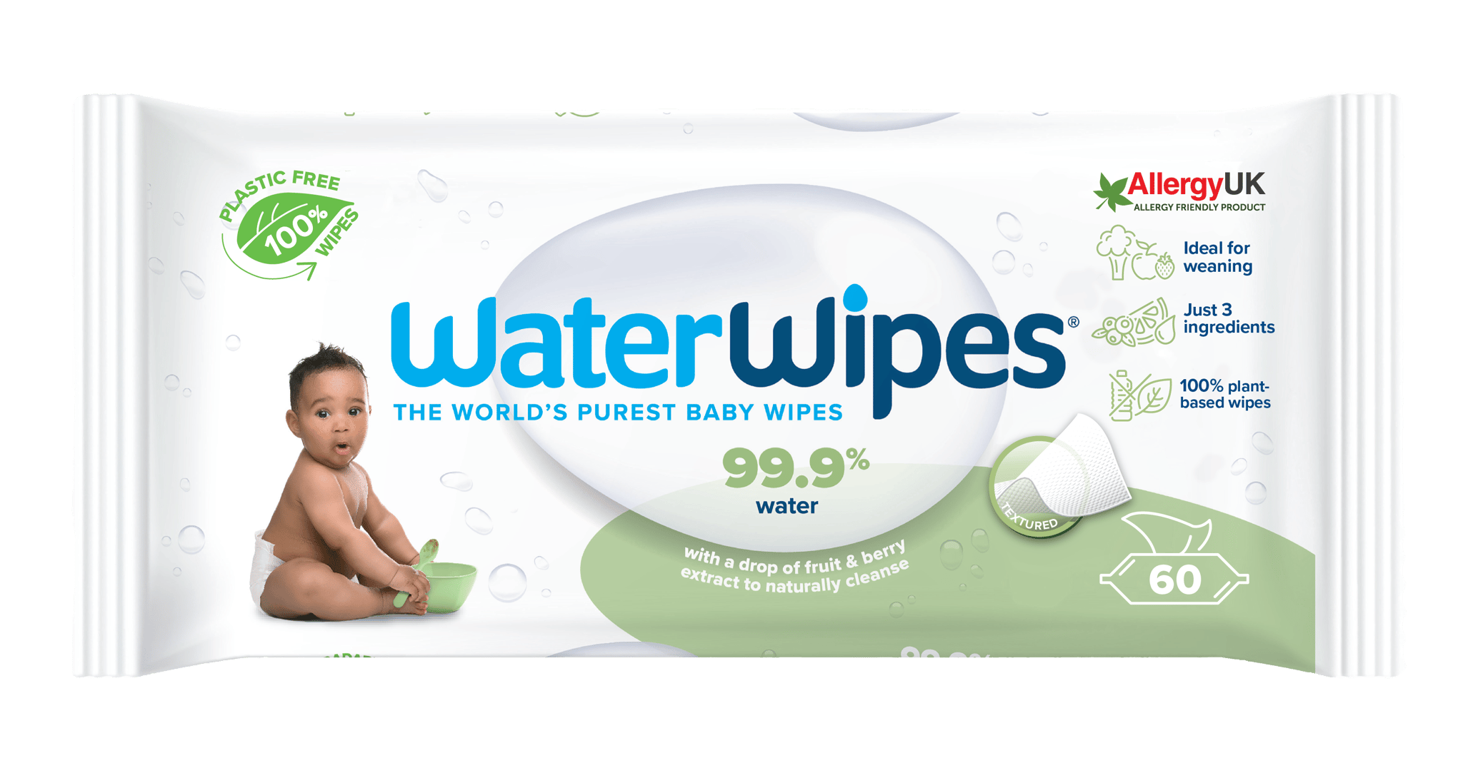 Soap berry Toddler Wipes, 1 pack of 60 wipes