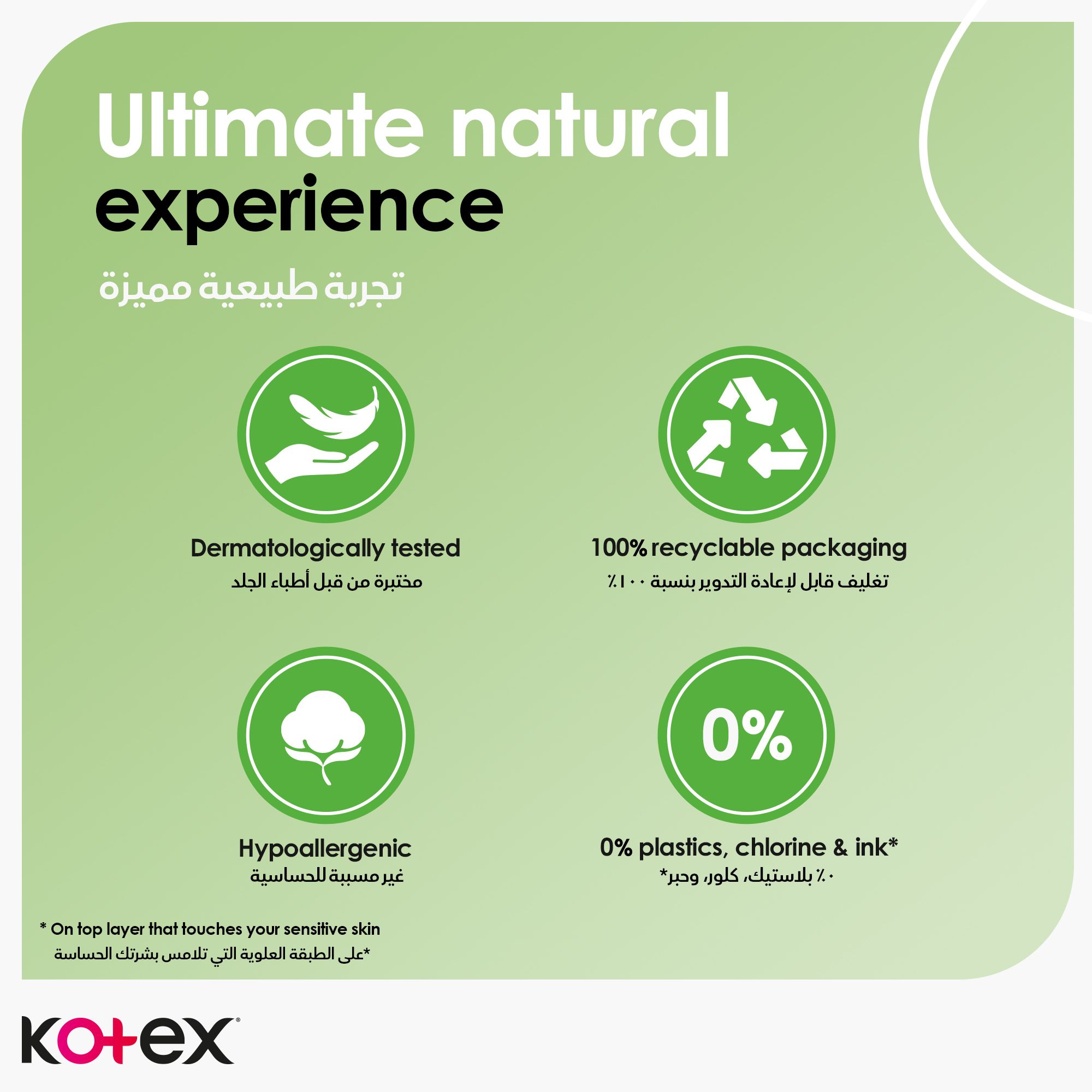 Kotex Natural Maxi Protect Thick Pads, 100% Cotton Pad, Super Size with Wings, 26 Sanitary Pads