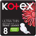 Kotex Ultra Thin Pads, Super Size Sanitary Pads with Wings, 8 Sanitary Pads