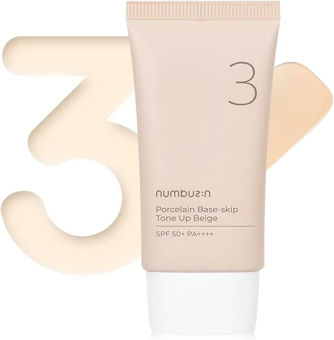 Numbuzin No.3 Porcelain Base-skip Tone Up Beige SPF50+ PA++++ 50ml