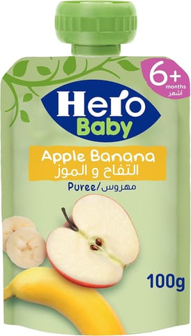 Hero Baby Pouch, Apple Banana, 100g