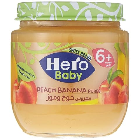 Hero Baby Jar, Peach Banana Puree, 125g