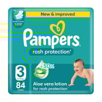 Pampers Rash Protection Taped Diapers, Size 3 (6-10Kg) 84Pc