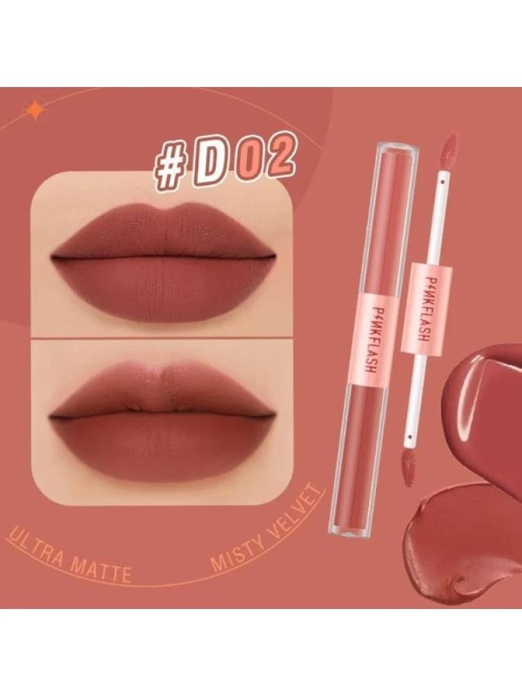 Pink Flash Long-Lasting Shiny Dual Lip Gloss D02