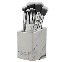 BH Cosmetics White Marble Brush Set With Angled Brush Holder - 9 Pieces