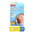 Bambi Baby Diapers Value Pack Size 1, New Born, 48 Diapers