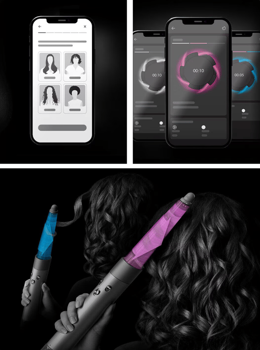 دايسون مجفف ومصفف‎ متعدد الوظائف للشعر المجعَّد+الملفوف باللون سيراميك باتينا وتوبازي