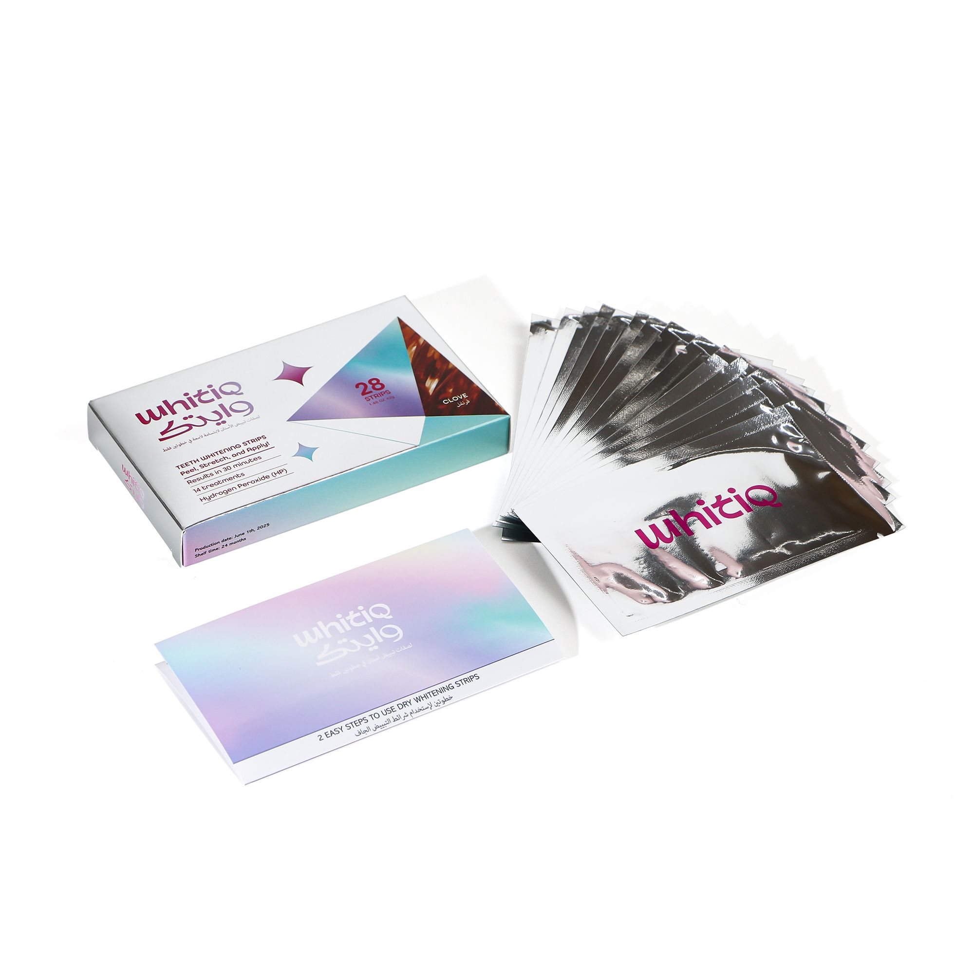 WHITIQ 6%hp dry teeth whitening strips - Clove