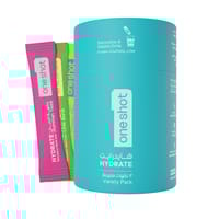 ون شوت ترطيب يومي خالٍ من السكر. معادن وفيتامينات متعددة بنكهات متنوعة (٣٠ ظرف)